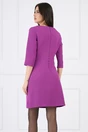 Rochie office din stofa mov cu nasturi pe fusta
