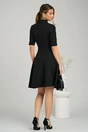 Rochie DY Fashion office din stofa neagra cu funda la bust