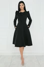 Rochie office din stofa neagra cu funda maxi la bust