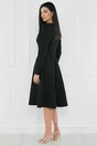 Rochie office din stofa neagra cu funda maxi la bust