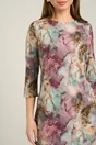 Rochie office din viscoza lila cu imprimeu verde mint