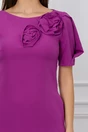 Rochie office magenta cu flori maxi pe bust