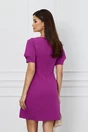 Rochie office magenta cu flori maxi pe bust