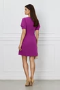 Rochie office magenta cu flori maxi pe bust