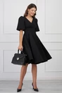 Rochie office neagra cu maneci bufante