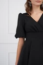 Rochie office neagra cu maneci bufante