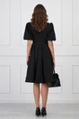 Rochie office neagra cu maneci bufante