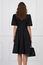 Rochie office neagra cu maneci bufante