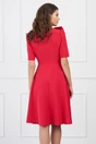 Rochie office rosu zmeura cu funda maxi pe bust