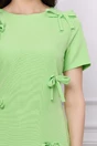 Rochie office verde cu fundite