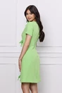 Rochie office verde cu fundite