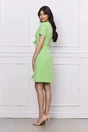 Rochie office verde cu fundite
