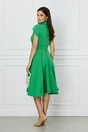 Rochie office verde cu nasturi si cordon decorativ in talie