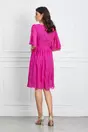 Rochie Pamela fucsia din voal cu maneci evazate