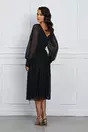 Rochie Ramona neagra cu glitter si curea detasabila in talie