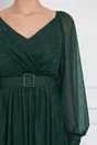 Rochie Ramona verde cu glitter si curea detasabila in talie