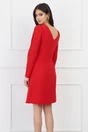 Rochie rosie cu strasuri la maneci