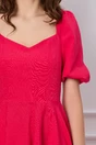 Rochie rosu zmeura cu elastic la umeri