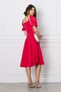 Rochie rosu zmeura cu elastic la umeri
