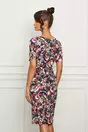 Rochie Samanta bleumarin cu imprimeuri rosii