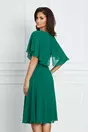Rochie Samira verde cu volane pe bust si strasuri pe talie