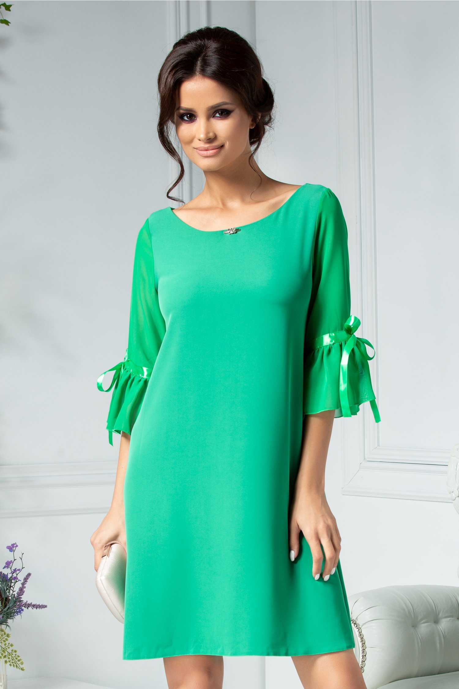Rochie Silva verde eleganta croi larg