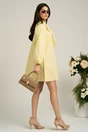 Rochie smart-casual din bumbac galbena cu funda