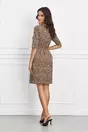 Rochie Valerie bej cu animal print