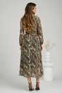 Rochie Moze vaporoasa din voal cu animal print bej
