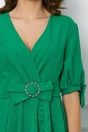 Rochie verde clos cu catarama in talie