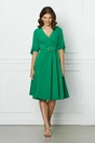 Rochie verde clos cu catarama in talie