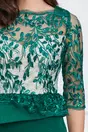 Rochie eleganta din stofa verde cu broderie la bust