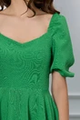 Rochie verde cu elastic la umeri