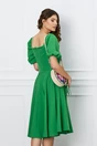 Rochie verde cu elastic la umeri