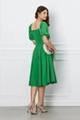 Rochie verde cu elastic la umeri