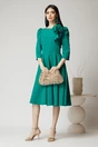 Rochie verde cu floare maxi pe bust