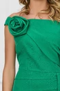 Rochie verde cu peplum in talie