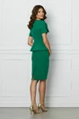 Rochie verde cu peplum in talie si floale pe bust