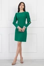 Rochie verde cu strasuri la maneci