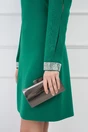 Rochie verde cu strasuri la maneci