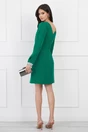 Rochie verde cu strasuri la maneci