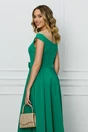 Rochie verde lunga cu funda in talie
