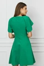 Rochie verde scurta cu volane la maneci
