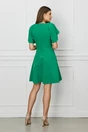 Rochie verde scurta cu volane la maneci