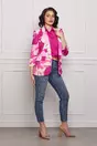 Sacou Ania ivory cu imprimeu fucsia
