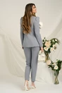 Sacou DY Fashion office din stofa gri cu umeri bufanti