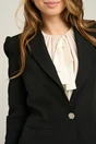 Sacou DY Fashion office din stofa negru cu umeri bufanti