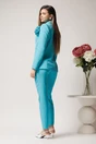 Sacou Moze office din stofa bleu cu floare maxi