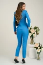 Sacou Moze office din stofa bleu cu peplum