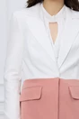 Sacou office alb cu peach